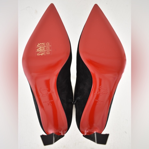 Christian Louboutin Condora Booty 85 Black Suede Pointed Toe Ankle Heel Boot 35 - Picture 14 of 14